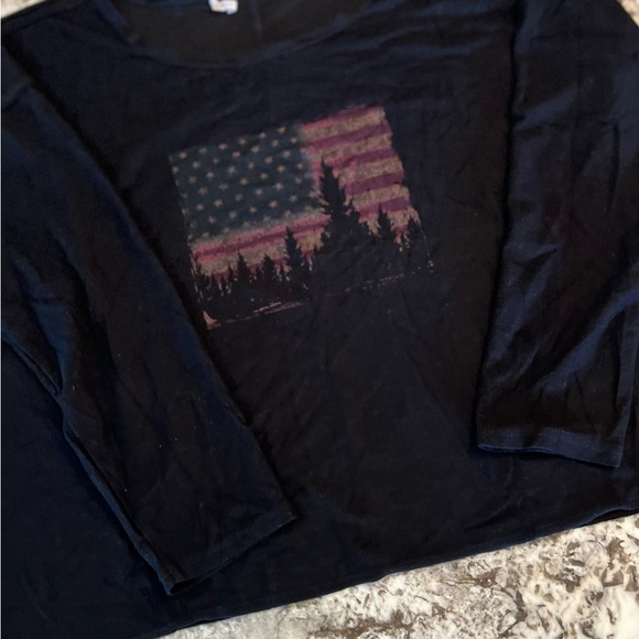 3X Maurice’s Womens Black Americana Short Sleeve Shirt Lightweight Plus Size Top - Picture 4 of 9